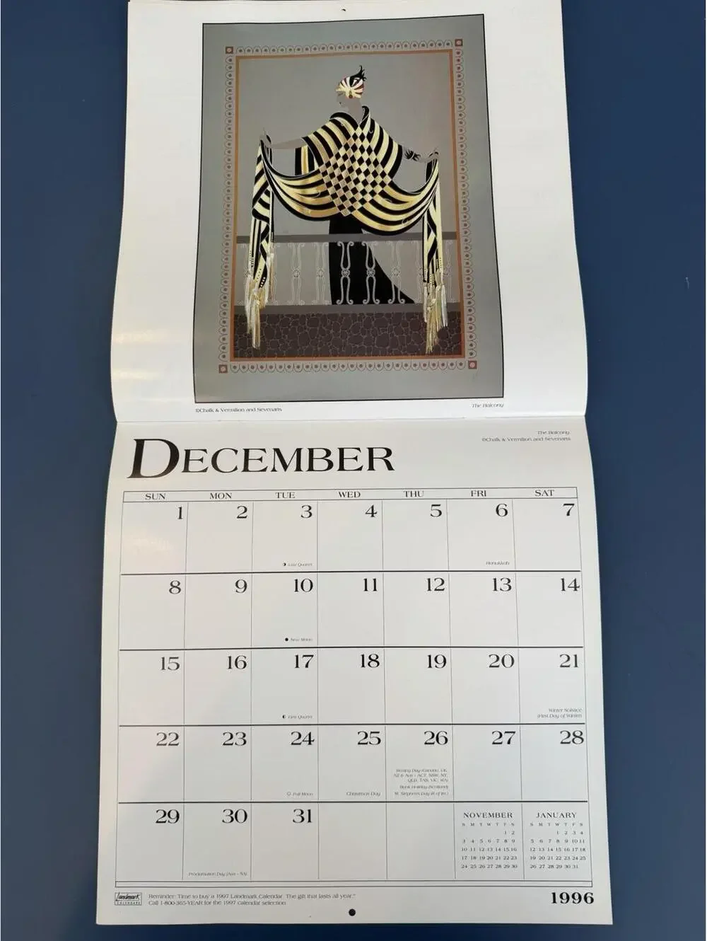Vintage 1996 Art Deco Erte Calendar Amazing Art Rare